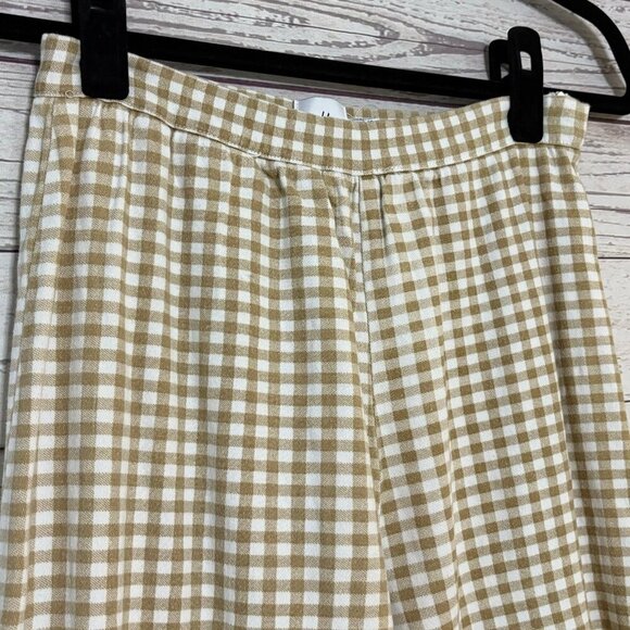 Princess Polly White Cream Checkered Wide Leg Pants Size 6 - Picture 4 of 8